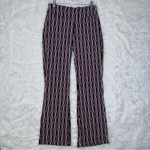 Retro Y2K Low Rise Dry Fit Flare Pants w Pockets Vacation Illusion Printed